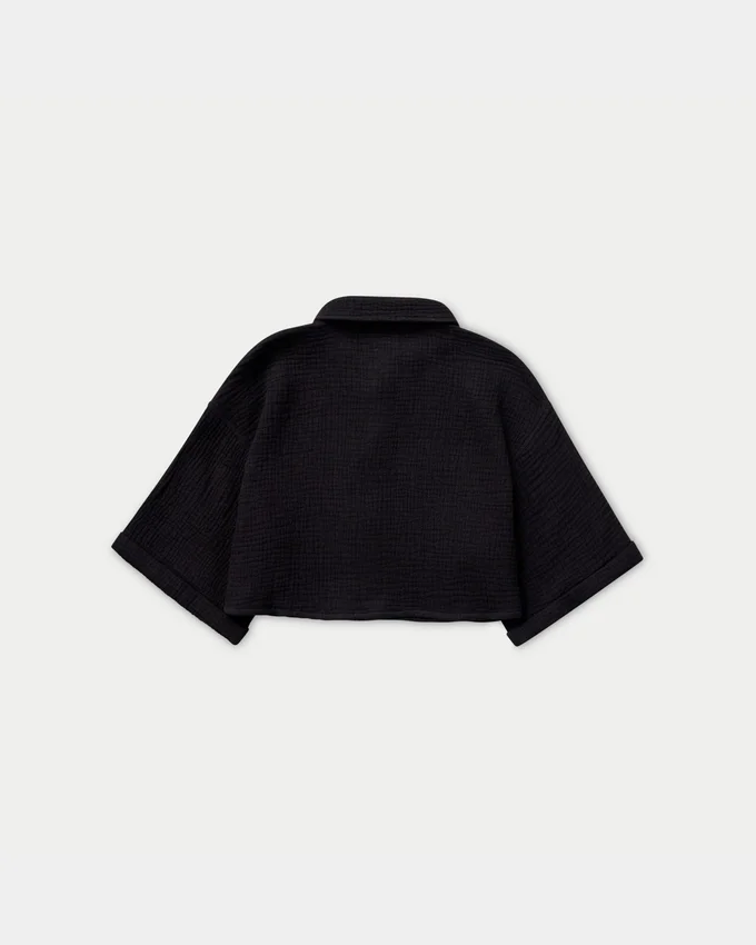 Camicia corta da resort da donna – nera Camicia corta da resort da donna – nera