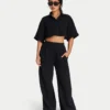 Camicia corta da resort da donna – nera Camicia corta da resort da donna – nera