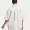Camicia da donna in denim a pantaloncini con maniche corte Camicia da donna in denim a pantaloncini con maniche corte