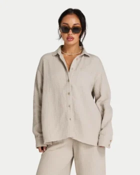 Camicia da resort a maniche lunghe da donna