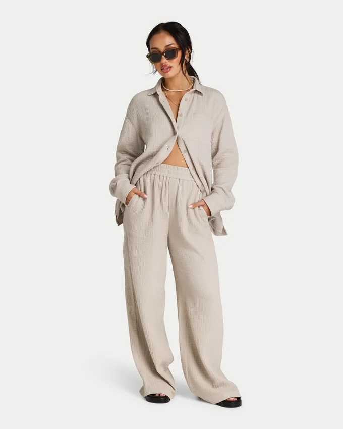 Camicia da resort a maniche lunghe da donna Camicia da resort a maniche lunghe da donna