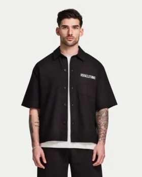 Camicia da uomo a maniche corte in cotone