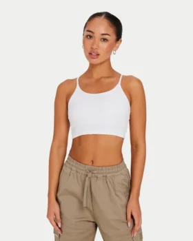 Crop top essenziale da donna – bianco