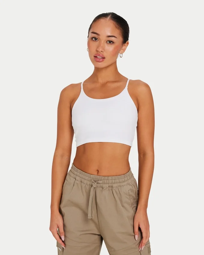 Crop top essenziale da donna – bianco Crop top essenziale da donna – bianco
