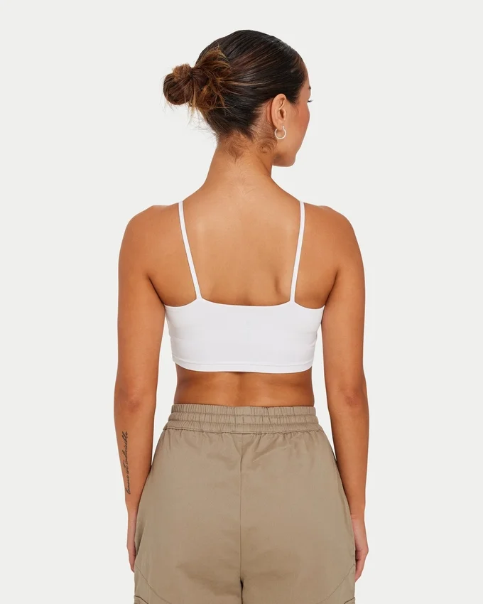 Crop top essenziale da donna – bianco Crop top essenziale da donna – bianco