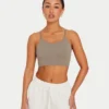 Crop top essenziale da donna – grigio palude Crop top essenziale da donna – grigio palude