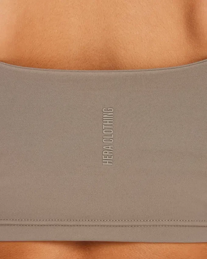 Crop top essenziale da donna – grigio palude Crop top essenziale da donna – grigio palude