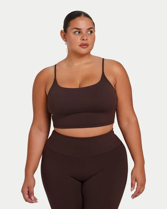 Crop top essenziale da donna – marrone ardesia Crop top essenziale da donna – marrone ardesia