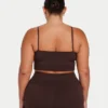 Crop top essenziale da donna – marrone ardesia Crop top essenziale da donna – marrone ardesia