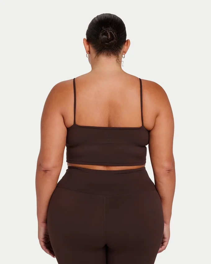 Crop top essenziale da donna – marrone ardesia Crop top essenziale da donna – marrone ardesia