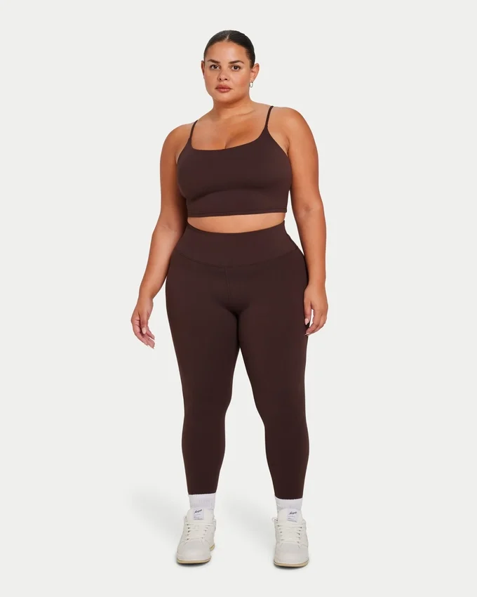 Crop top essenziale da donna – marrone ardesia Crop top essenziale da donna – marrone ardesia
