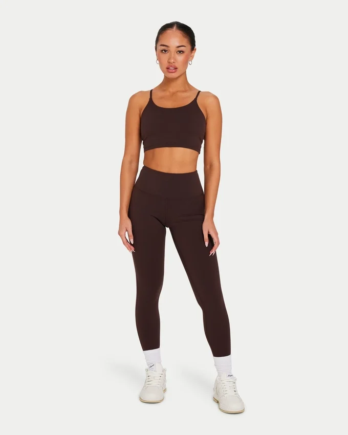Crop top essenziale da donna – marrone ardesia Crop top essenziale da donna – marrone ardesia