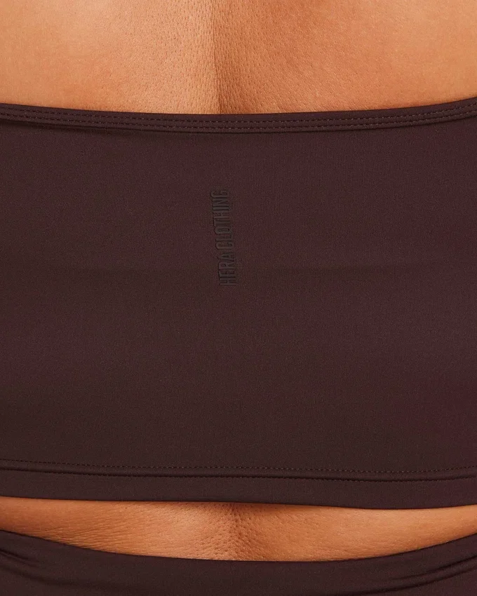 Crop top essenziale da donna – marrone ardesia Crop top essenziale da donna – marrone ardesia