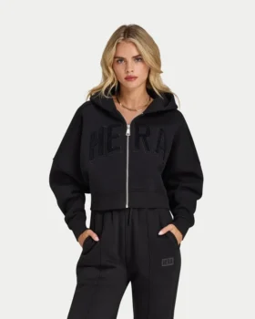 Felpa con cappuccio corta da donna 365 con zip
