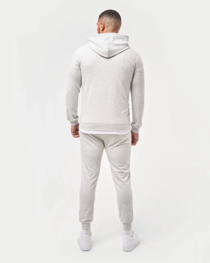Felpa con cappuccio da uomo slim fit – grigio melange Felpa con cappuccio da uomo slim fit – grigio melange