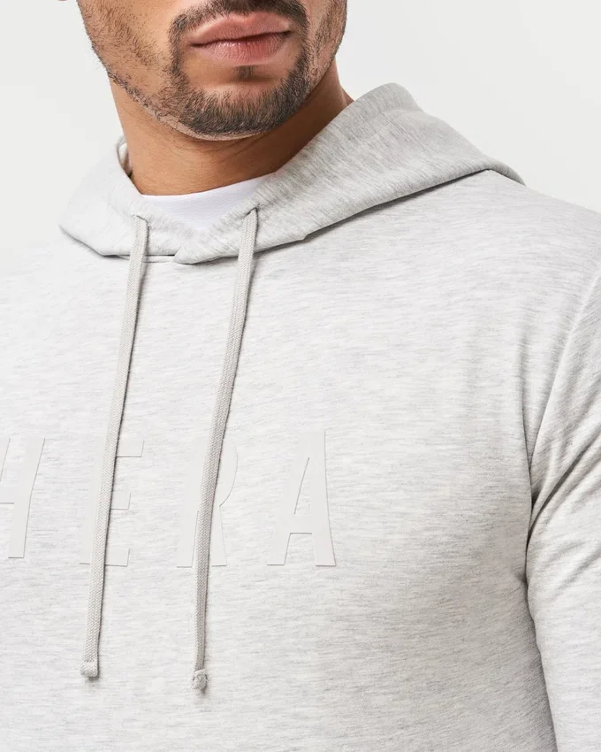 Felpa con cappuccio da uomo slim fit – grigio melange Felpa con cappuccio da uomo slim fit – grigio melange