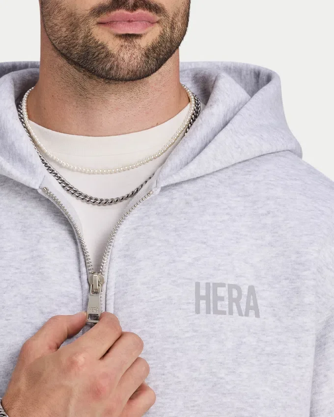 Felpa con cappuccio e zip oversize da uomo Felpa con cappuccio e zip oversize da uomo