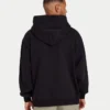 Felpa con cappuccio Label da uomo – nera