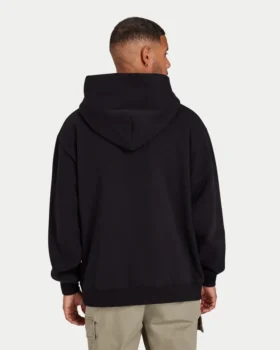 Felpa con cappuccio Label da uomo – nera