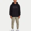 Felpa con cappuccio Label da uomo – nera