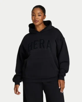 Felpa con cappuccio oversize da donna 365 – nera
