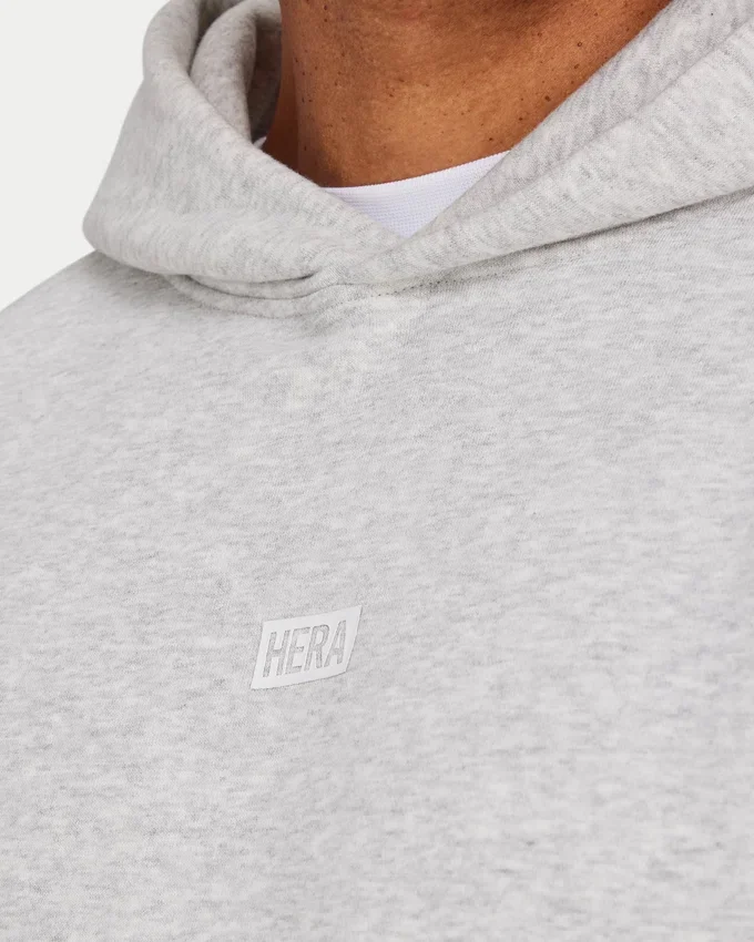 Felpa con cappuccio oversize da uomo “Collective” – grigio melange Felpa con cappuccio oversize da uomo “Collective” – grigio melange
