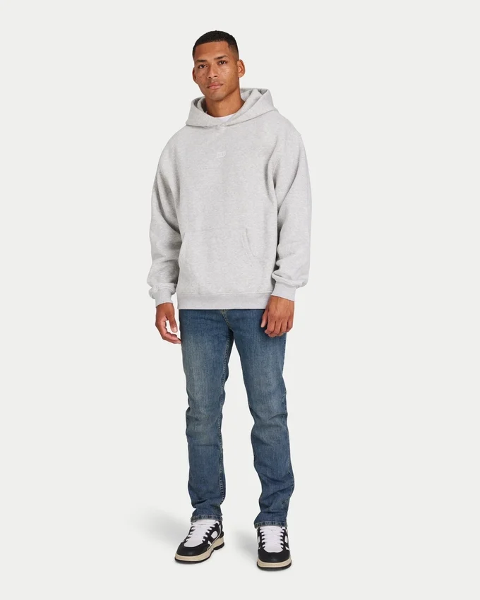 Felpa con cappuccio oversize da uomo “Collective” – grigio melange Felpa con cappuccio oversize da uomo “Collective” – grigio melange