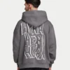 Felpa con cappuccio oversize da uomo con grafica graffiti
