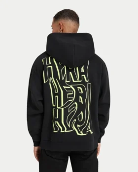 Felpa con cappuccio oversize da uomo “Graffiti” – nera