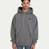 Felpa con cappuccio oversize da uomo – grigio antracite