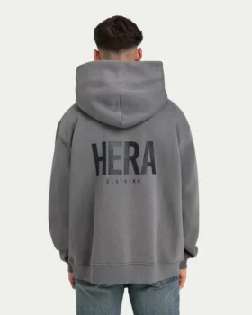 Felpa con cappuccio oversize da uomo – grigio antracite
