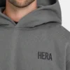 Felpa con cappuccio oversize da uomo – grigio antracite