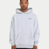Felpa con cappuccio oversize da uomo – grigio melange Felpa con cappuccio oversize da uomo – grigio melange