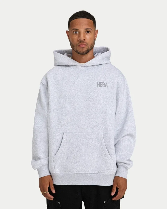 Felpa con cappuccio oversize da uomo – grigio melange Felpa con cappuccio oversize da uomo – grigio melange