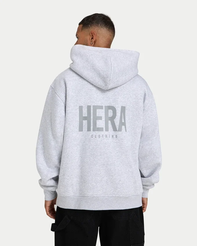 Felpa con cappuccio oversize da uomo – grigio melange Felpa con cappuccio oversize da uomo – grigio melange
