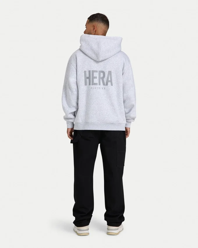 Felpa con cappuccio oversize da uomo – grigio melange Felpa con cappuccio oversize da uomo – grigio melange