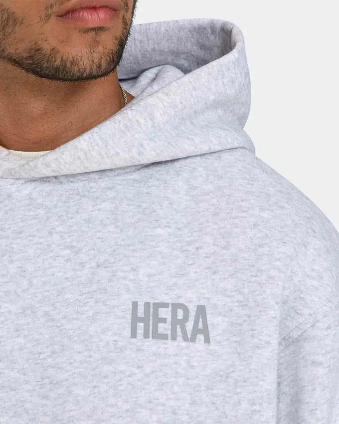 Felpa con cappuccio oversize da uomo – grigio melange Felpa con cappuccio oversize da uomo – grigio melange