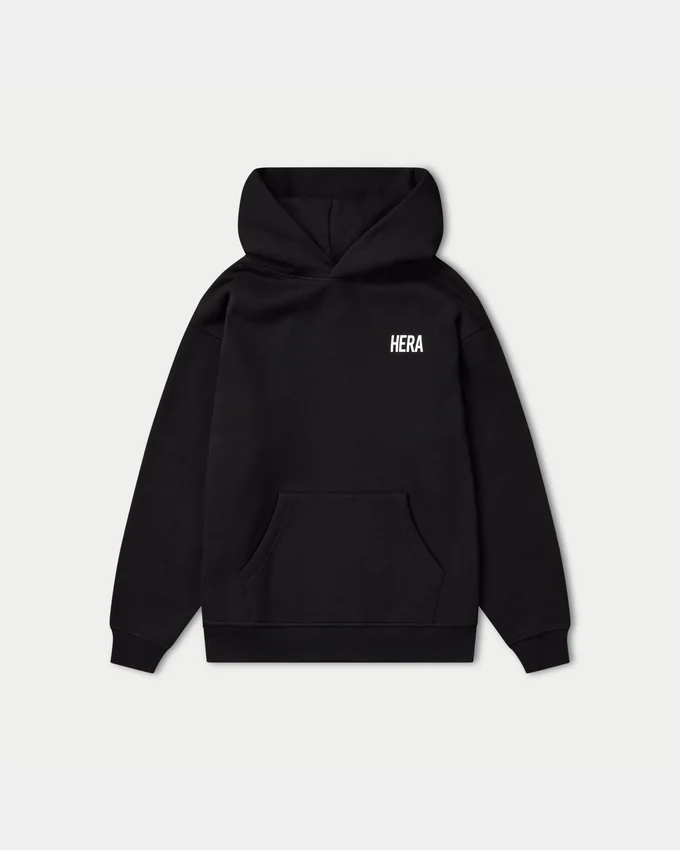 Felpa con cappuccio oversize da uomo – nera Felpa con cappuccio oversize da uomo – nera