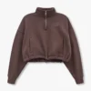Felpa corta Rewear Collective – marrone ardesia