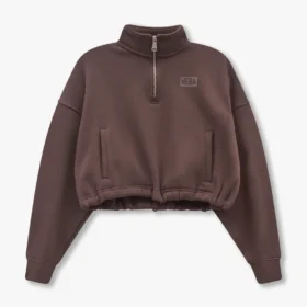 Felpa corta Rewear Collective – marrone ardesia