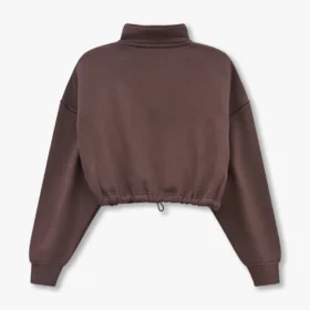 Felpa corta Rewear Collective – marrone ardesia