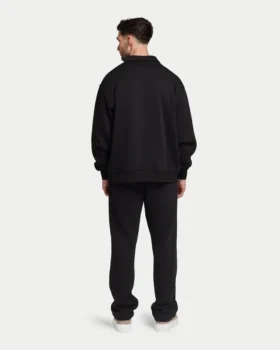 Felpa da uomo collettiva oversize con zip a ¼