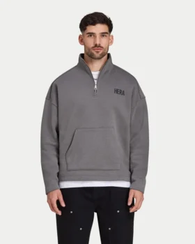 Felpa da uomo Staple oversize con zip a ¼