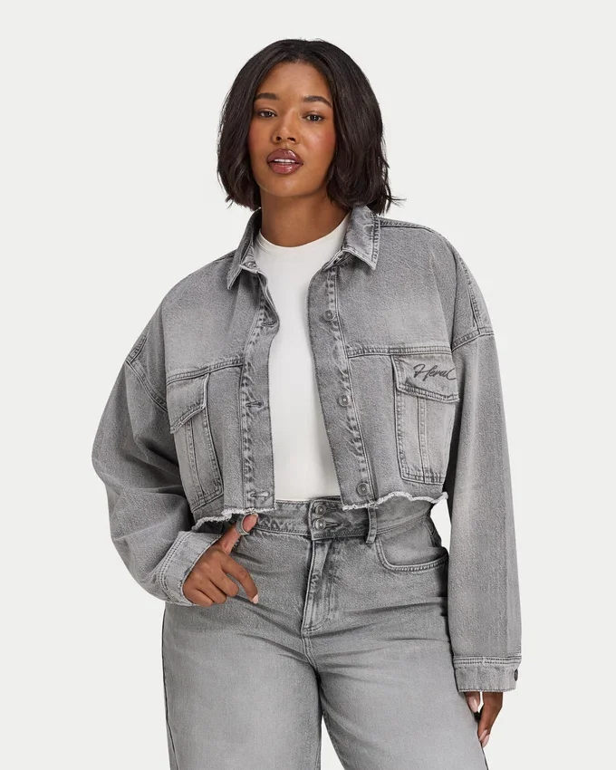 Giacca in denim corta da donna Giacca in denim corta da donna