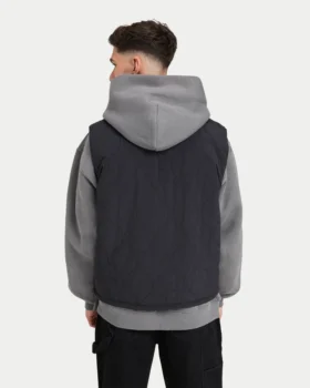 Gilet utility trapuntato da uomo – nero