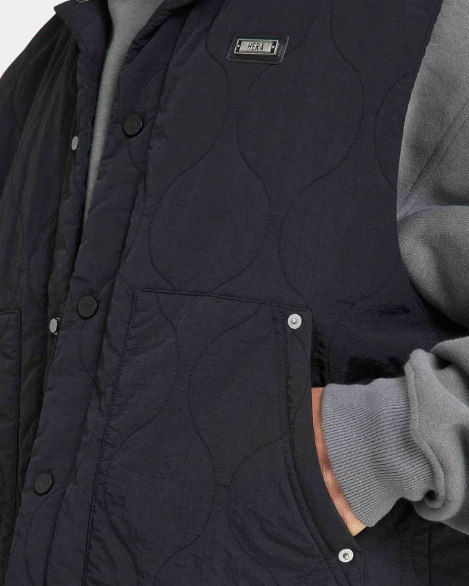 Gilet utility trapuntato da uomo – nero Gilet utility trapuntato da uomo – nero