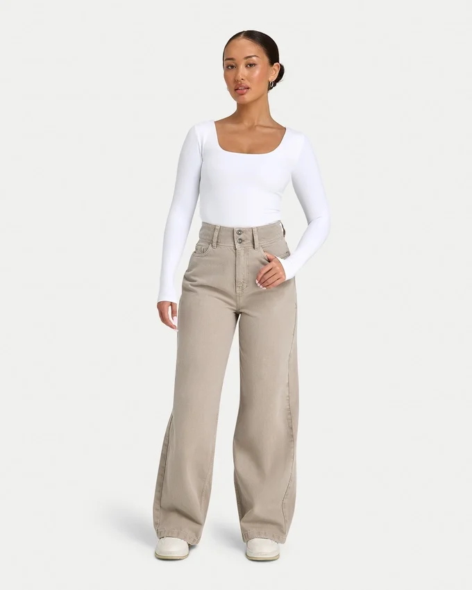 Jeans da donna larghi – color pietra Jeans da donna larghi – color pietra