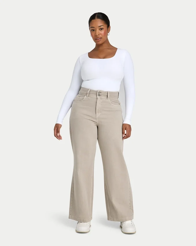 Jeans da donna larghi – color pietra Jeans da donna larghi – color pietra