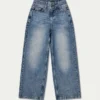 Jeans da donna larghi in denim – lavaggio medio