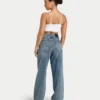 Jeans da donna larghi in denim – lavaggio medio
